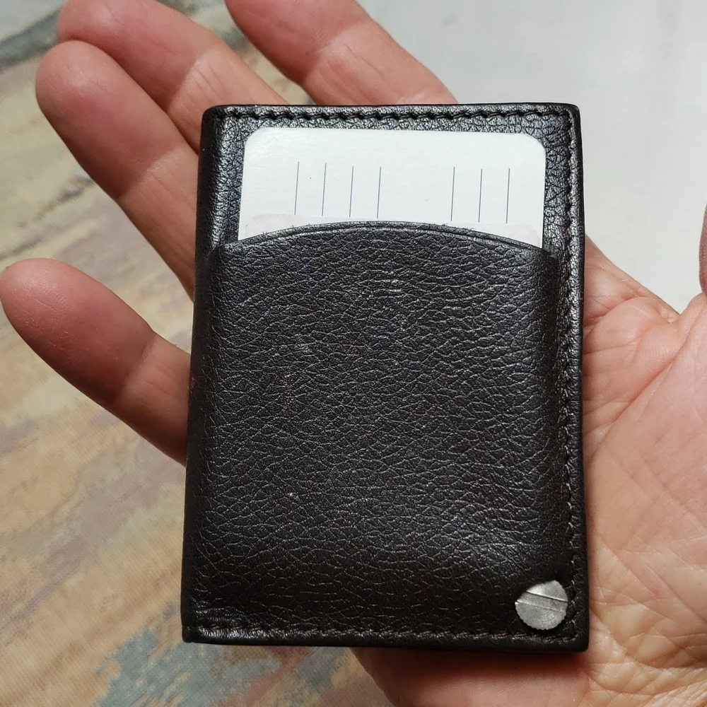 UNISEX Pocket Mates in Dark Brown Pebbled Leather .